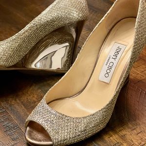 Jimmy Choo Baxen Glitter Wedge